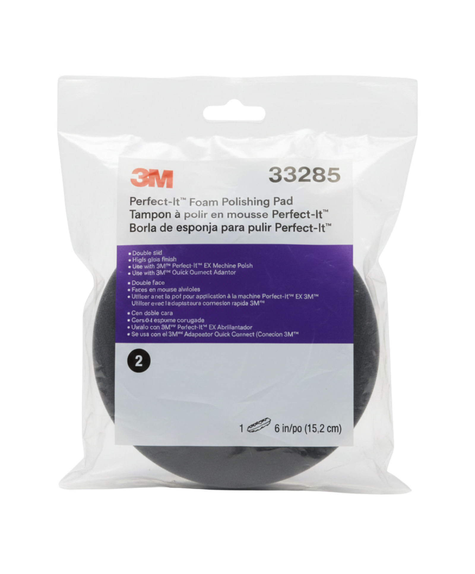 3M BORLA PERFECT IT DE ESPONJA GRIS PARA ABRILLANTAR 6PULG 33285