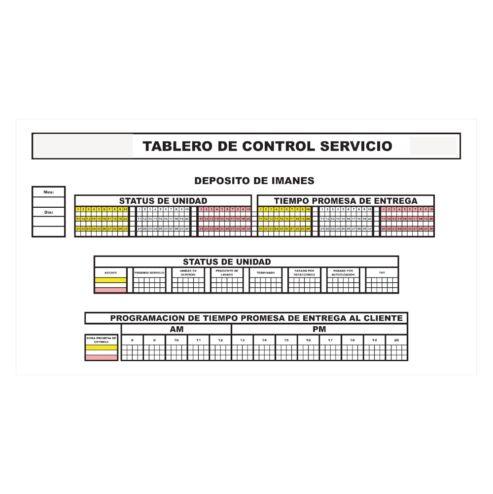 TABLERO DE CONTROL DE SERVICIO